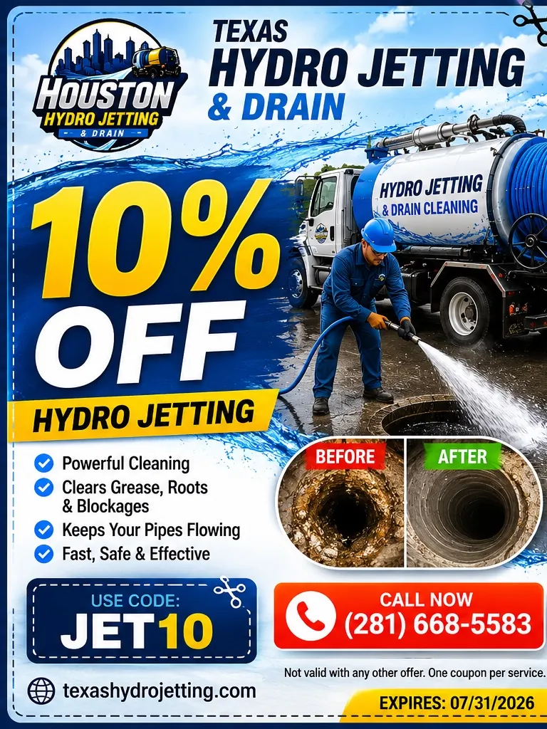 Hydro Jetting Coupon JET10 10% off hydro jetting coupon code JET10