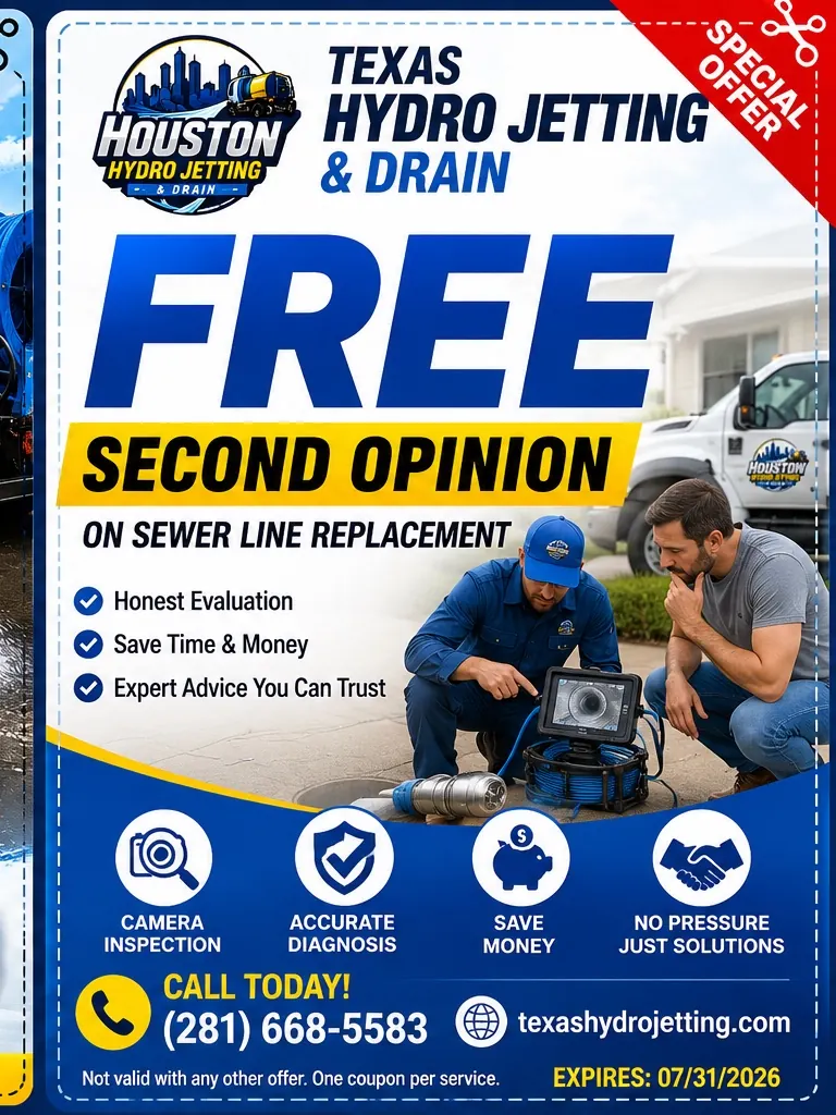 Free Second Opinion Coupon Free second opinion on sewer line replacement coupon
